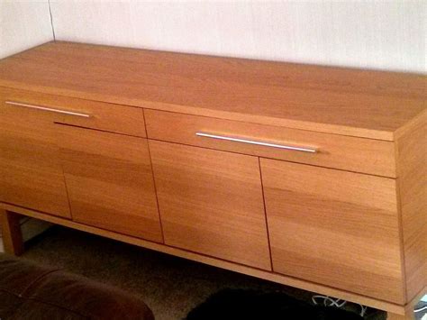 Diy giant wall art tutorial Ikea Bjursta Oak Veneer Sideboard Unit Cupboard Lounge ...