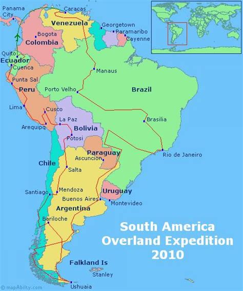 Rio South America Map Map Of South America Rio Brazil