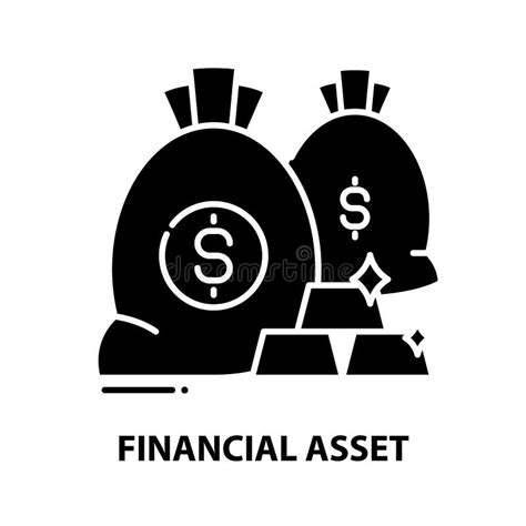 Financial Asset Icon Black Vector Sign With Editable Strokes Concept
