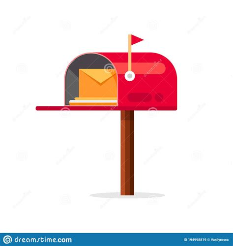 Mail Box Vector Icon Post Mailbox Letter Illustration Letterbox Flat