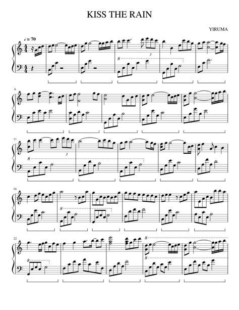 It depends on the acoustic of your piano and environment, and also personal preference. KISS THE RAIN Sheet music for Piano (Solo) | Musescore.com