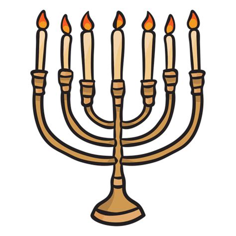 Hanukkah menorah candles jewish illustrationl - Transparent PNG & SVG png image