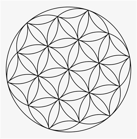 Overlapping Circles Grid Sacred Geometry Symbol Flower Simple Flower