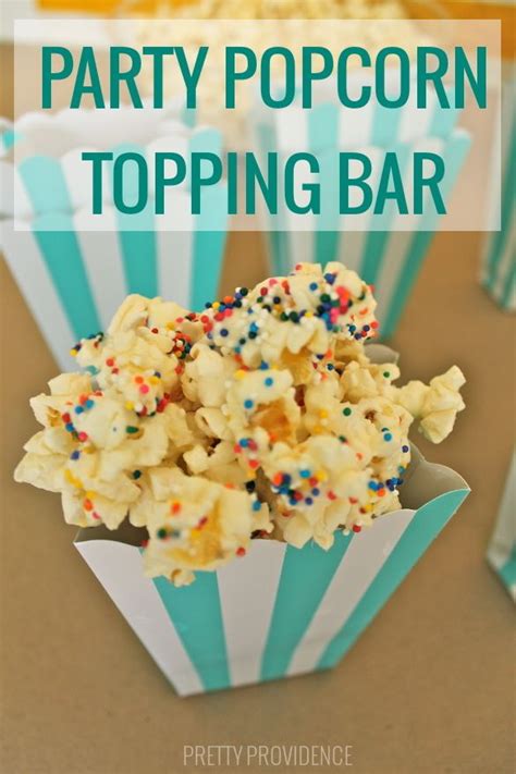 Party Popcorn Topping Bar Easy Cheap And Fun Right Up My Alley Popcorn Bar Toppings