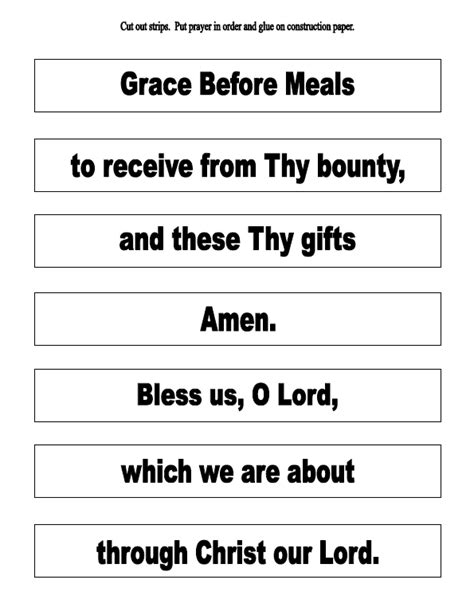 The Catholic Toolbox Grace Before Meals Prayer Activities