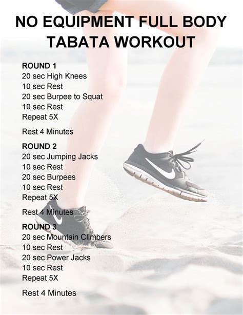 No Equipment Full Body Tabata Workout