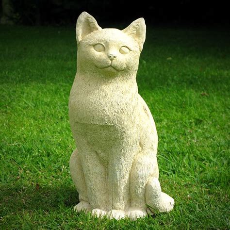 6 pcs cat garden statue, funny yard gnome cat decor figurine with luminous eyes, small resin patio statues black cat for lawn ornaments gift and outdoor indoor decorations. Sitting Happy Cat Garden Statue