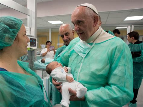 Pope Francis Makes Surprise Visits To Neonatal Unit Hospice