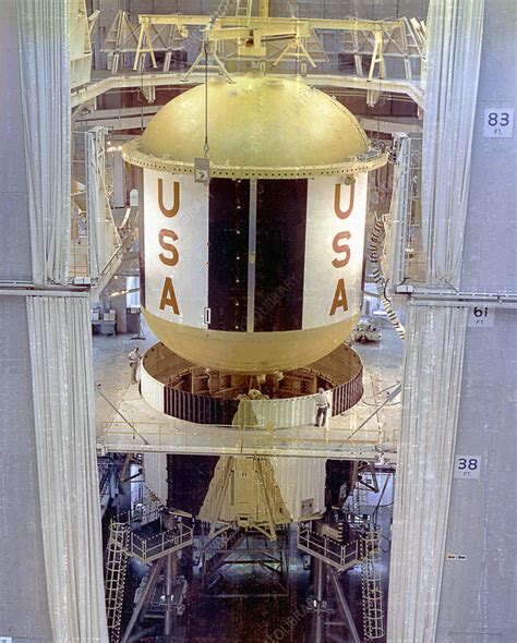 Saturn V First Stage Vertical Assembly 1967 Stock Image C0391692