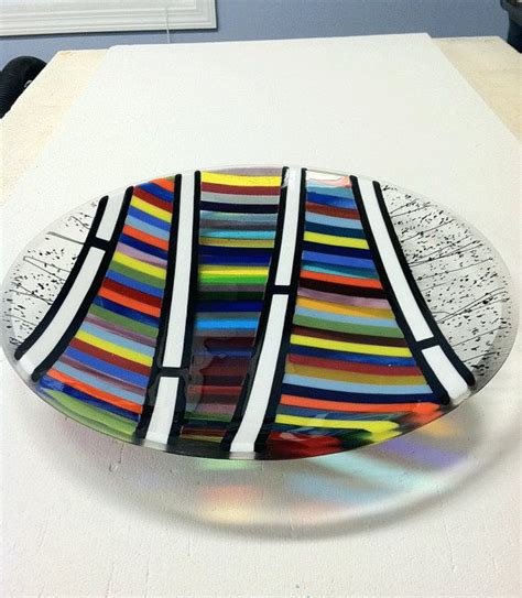 Glass Platter Serving Dish Plate By Pkglassworks On Etsy Fused Glass Plates Glass Platters