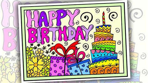 How To Draw Happy Birthday Birthday Poster Drawing Easy Youtube