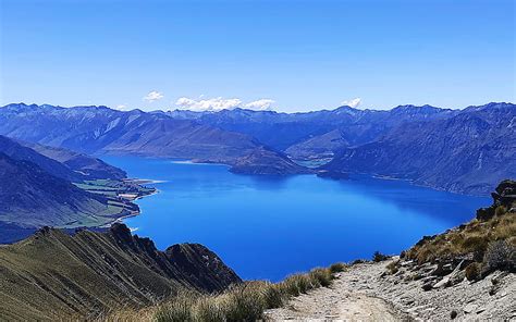 Lake Hawea New Zealand Water Sky Landscape Mountains Hd Wallpaper
