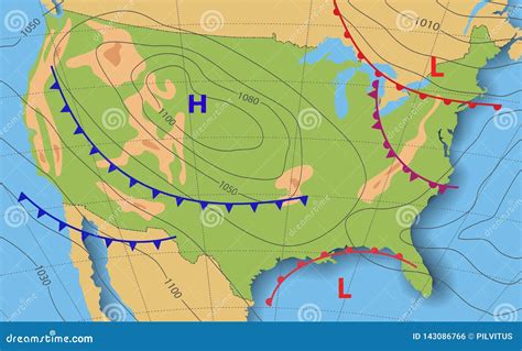 Weather Forecast Meteorological Weather Map Of The United State Of