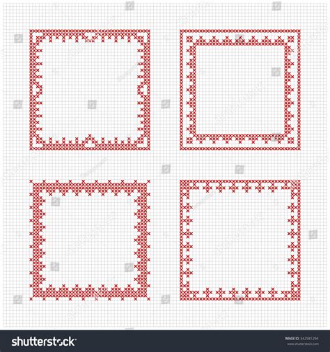 Links preceded by a plus sign (+) require free registration (to that particular site, not to cross stitch pattern central) before viewing. Set Four Square Frames Cross Stitch Stock Vector 342581294 ...