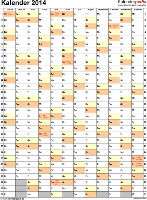 Kalender 2014 Zum Ausdrucken Als Pdf 16 Vorlagen