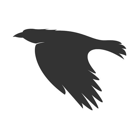Ilustração de design do ícone do logotipo raven Vetor Premium