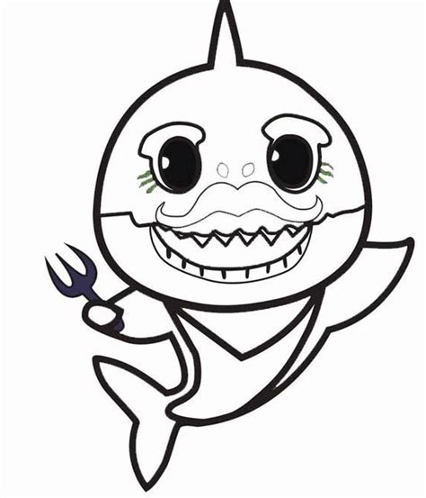 There are plenty of free printable animal coloring pages that will keep the child active and learning at the same time. Baby_Shark Coloring page of Baby Shark with forks coloring pages