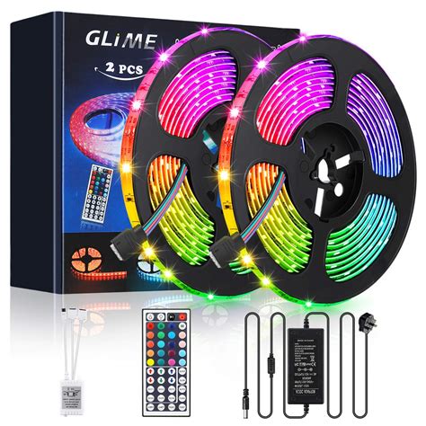 Glime Led Strip Lights 10m 5050 Rgb Led Light Strips With 12v 5a Power