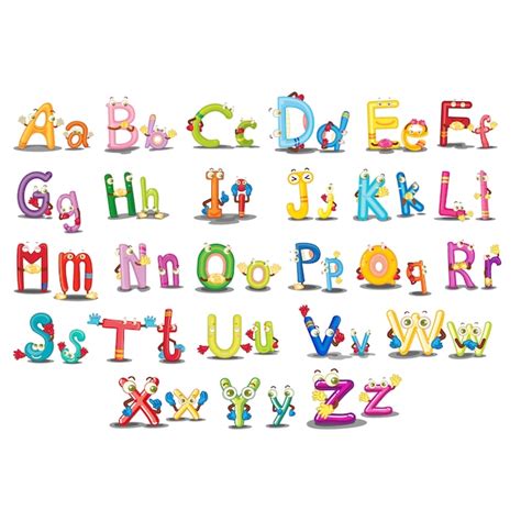 Premium Vector Coloured Alphabet Design
