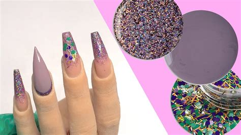 How To Gel Nails Glitter Fade Youtube