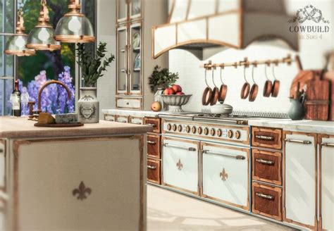 Cowbuild Sims 4 Kitchen Sims 4 Kitchen Cabinets French Country Kitchen