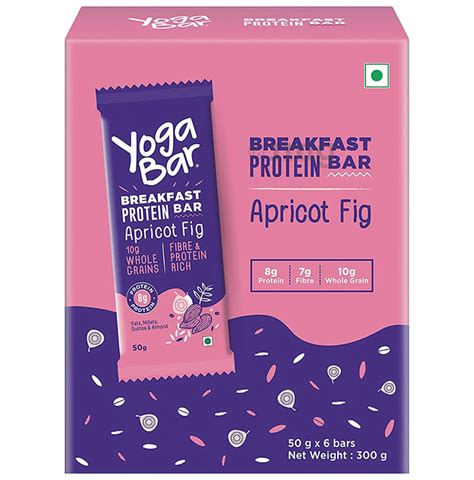 Yoga Bar Breakfast Protein Bar 50gm Each Apricot Fig Buy Box Of 6 Bars