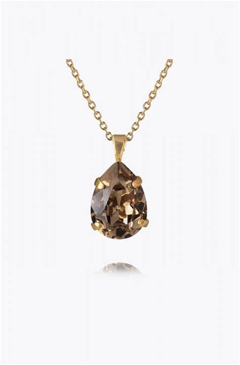 Caroline Svedbom Mini Drop Necklace Gold Greige