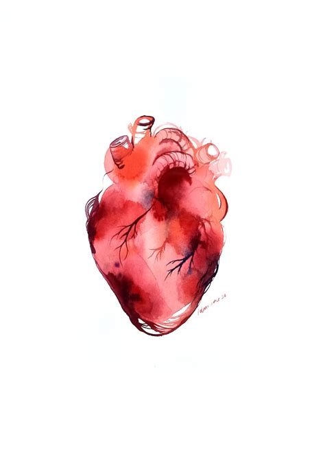 Abstract Watercolor Painting Heart Painting Watercolor Heart