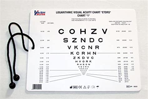 Sloan Letter Eye Chart For Near Vision With 16 Inch Cord On Galleon