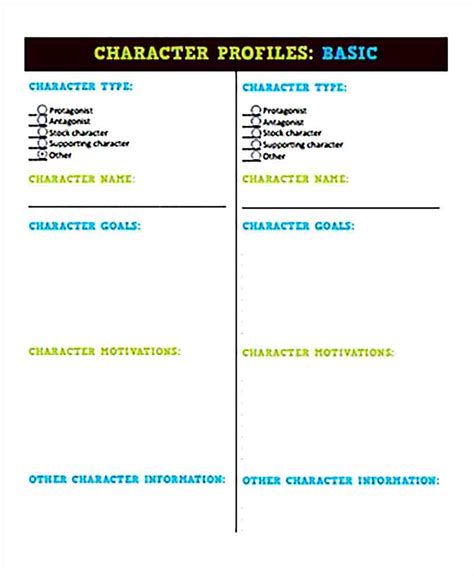 Character Outline Template Room