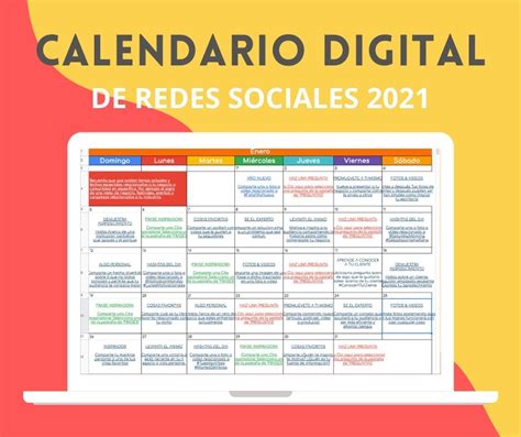 Calendario Digital Redes Sociales 2021 Contenido Ideas MarketMX