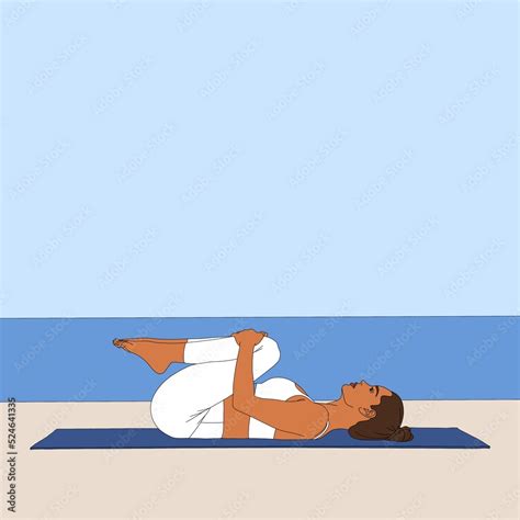 Knees To Chest Pose Apanasana Flexible Lying Woman Girl Doing