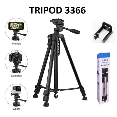 Gậy Tripod 3 Chân 3366 Cho Máy Ảnh Điện Thoại Vật Liệu Hợp Kim Cao Cấp 135cm Đà Lạt Laptop