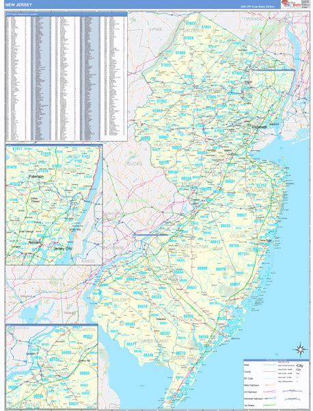 New Jersey Zip Code Maps Basic