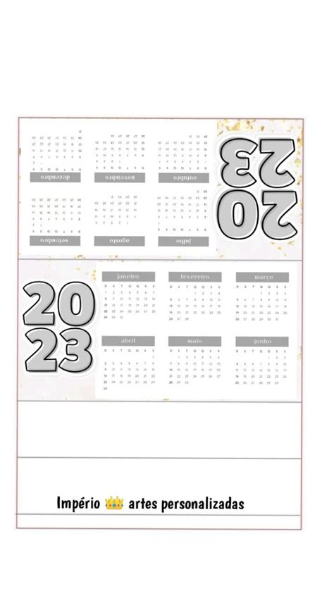 Calendário Personalizado De Mesa 2023 Império 👑 Artes Personalizadas