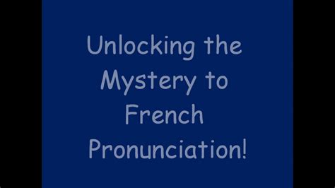 French Pronunciation Tips for Beginners - YouTube
