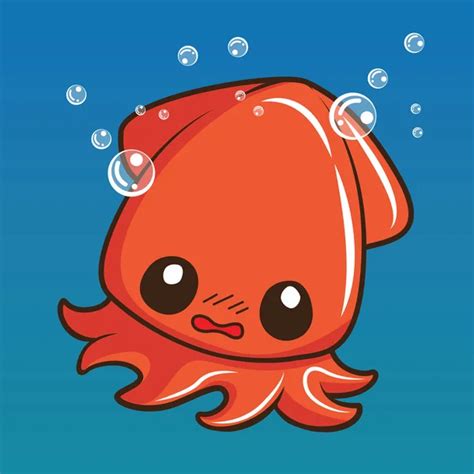 Cute Squid Cartoon Animal Cartoon Concept Stock Image Everypixel