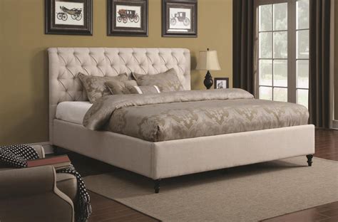 Great savings & free delivery / collection on many items. Beige Fabric Queen Size Bed - Steal-A-Sofa Furniture ...