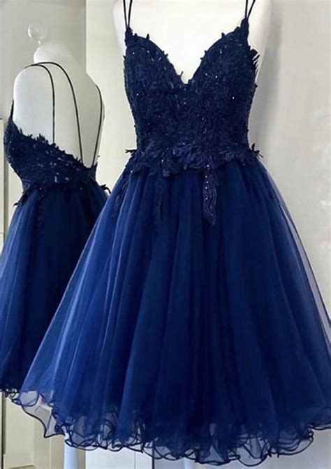 A Line V Neck Sleeveless Tulle Short Mini Homecoming Dress With