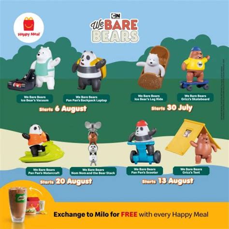 Quantities are limited, available while stocks last. McDonald's Happy Meal Free We Bare Bears toys