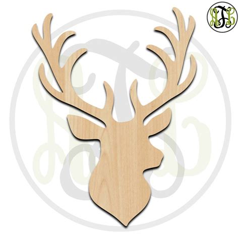 Deer Head 230062 Animal Cutout Unfinished Wood Cutout Etsy