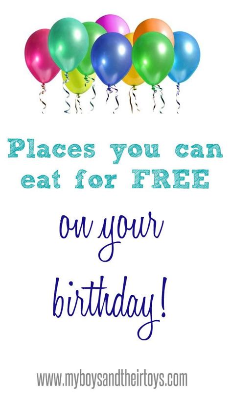 Eat Free- Places You Can Eat Free on Your Birthday! | Free on your