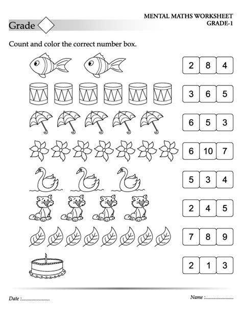 Count And Color The Correct Number Box Download Free Count And Color