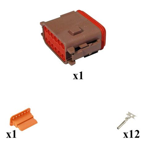 Kit Connecteur DT Series Male 12 Voies P012 Marron