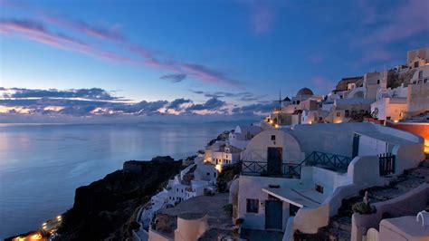 Greece Santorini Under Blue Sky Hd Travel Wallpapers Hd