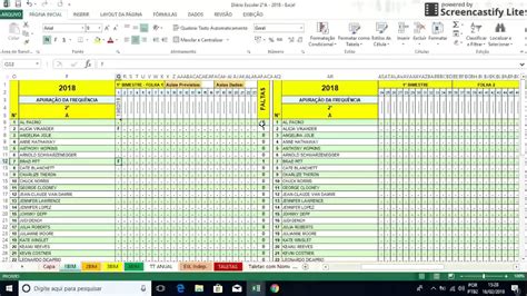 Diário Escolar no Excel Parte Lançando a frequência dos alunos e o conteúdo das aulas
