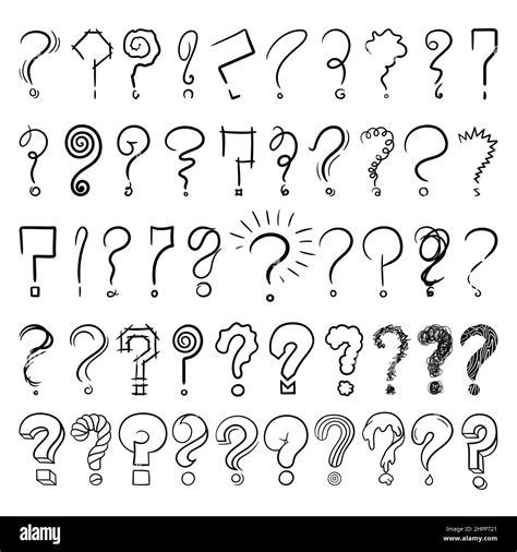 Set Of Hand Drawn Vector Doodle Questions Marks In Various Shapes And Forms Stock Vector Image
