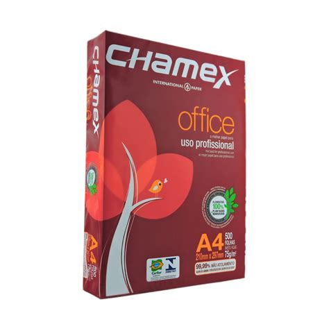 Papel Chamex Sulfite A4 Office Resma Com 500 Folhas Mundoware