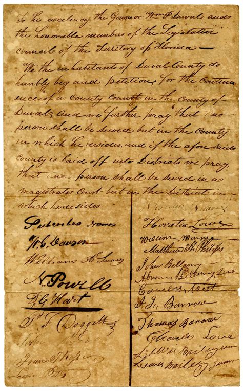 Florida Memory • Petition from Residents of Duval County Requesting the