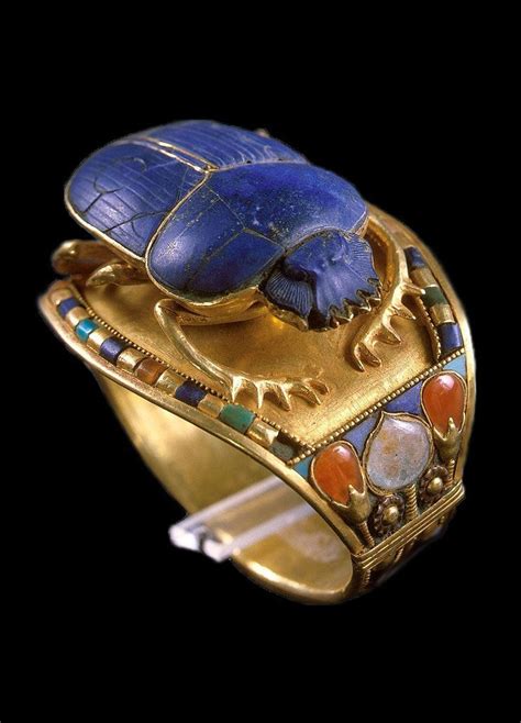 Scarab Bracelet Of Tutankhamun This Rigid Gold Scarab Bracelet Ancient Egyptian Jewelry
